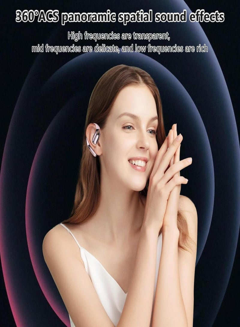 Open-Ear Wireless Earbuds, With Mic Bluetooth 6.0 Active Noise Cancellation For Sports & Fitness (Pink) - Image 5