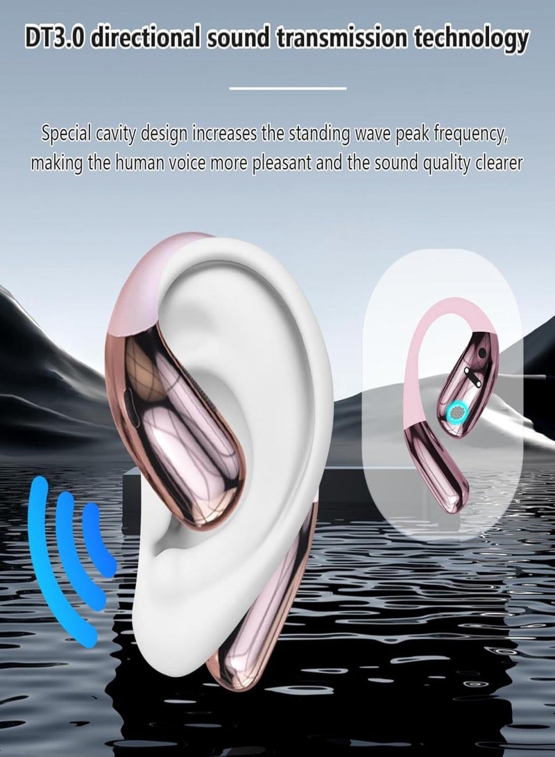 Open-Ear Wireless Earbuds, With Mic Bluetooth 6.0 Active Noise Cancellation For Sports & Fitness (Pink) - Image 3