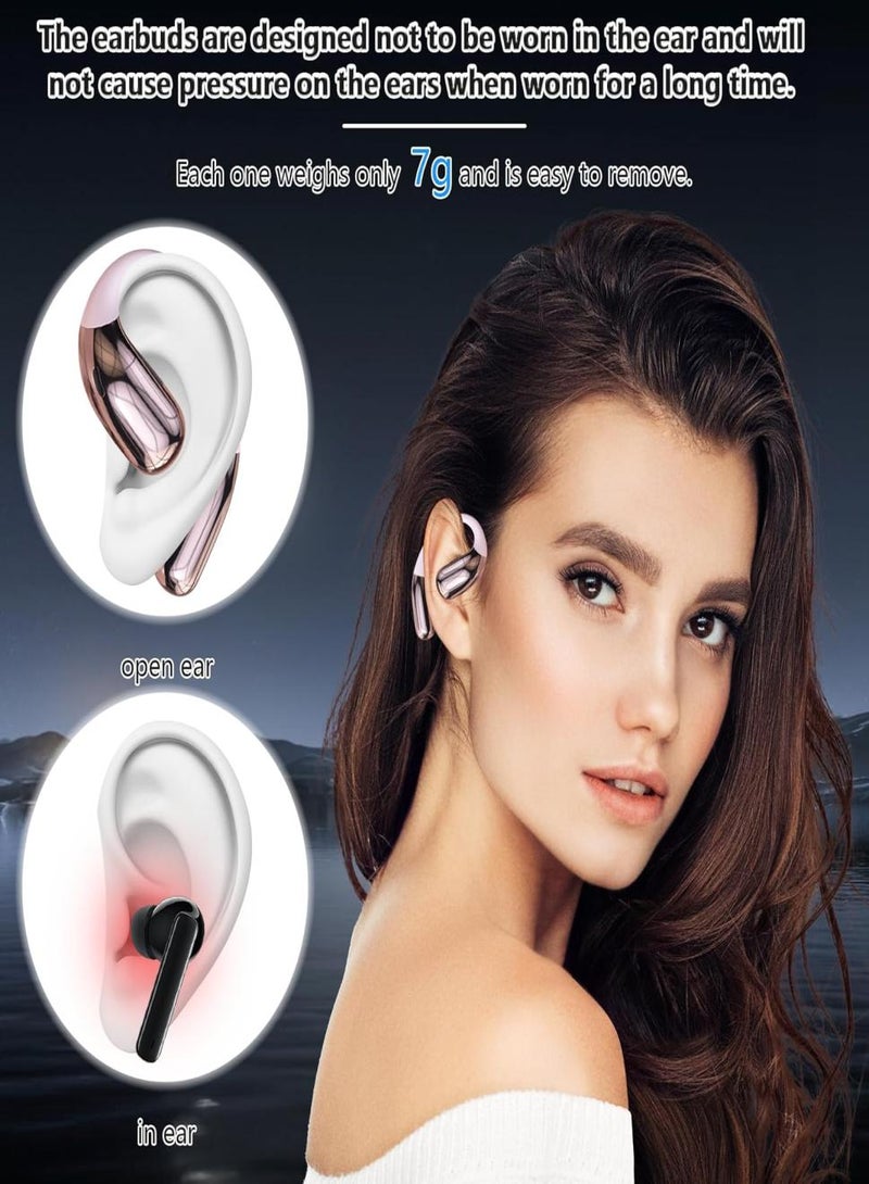 Open-Ear Wireless Earbuds, With Mic Bluetooth 6.0 Active Noise Cancellation For Sports & Fitness (Pink) - Image 4