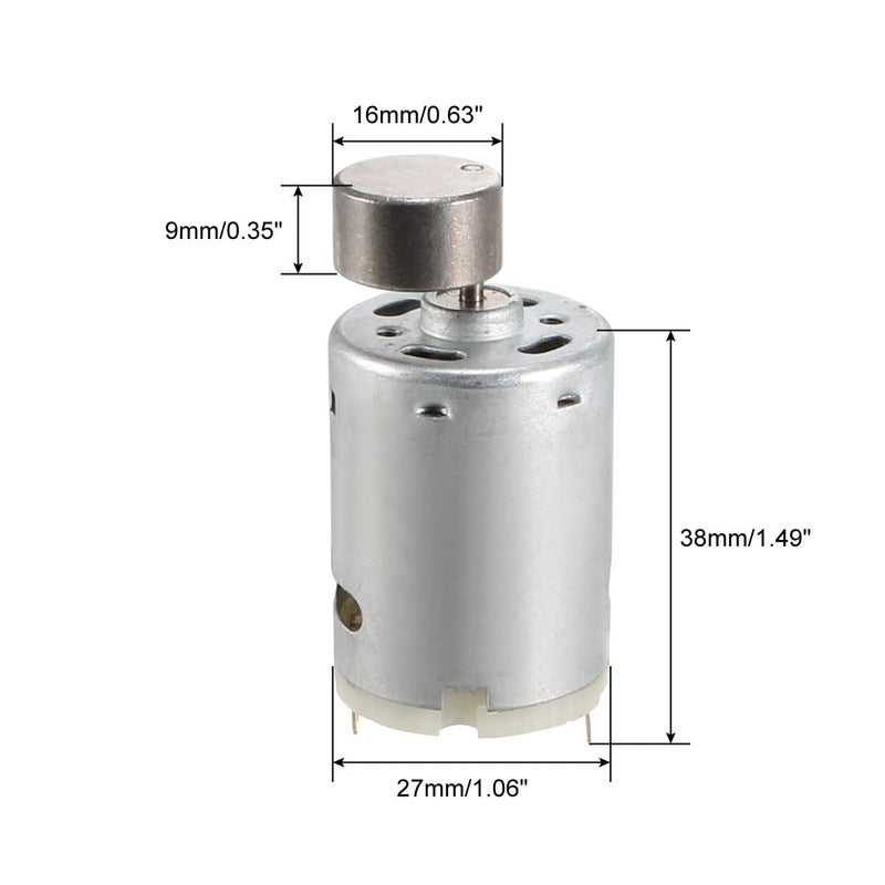 uxcell 2Pcs DC 12V 4500RPM Large Torque Micro Vibration DC Motor for Electric - Image 3