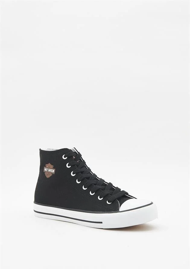 HARLEY DAVIDSON 023M100382 Pittsburgh Plain Black Men's Sneaker