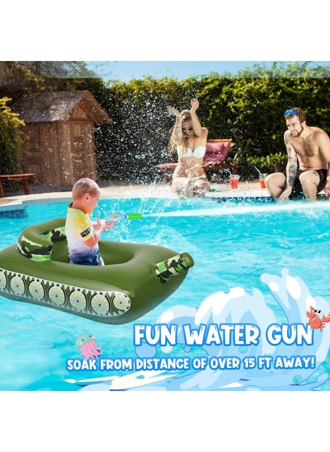 GGEROU - Tank Pool Float,Tank Shaped Pool Floats, Inflatable Tank Pool Float, Pool Floats Adult, Kids Tank Pool Float - Image 1