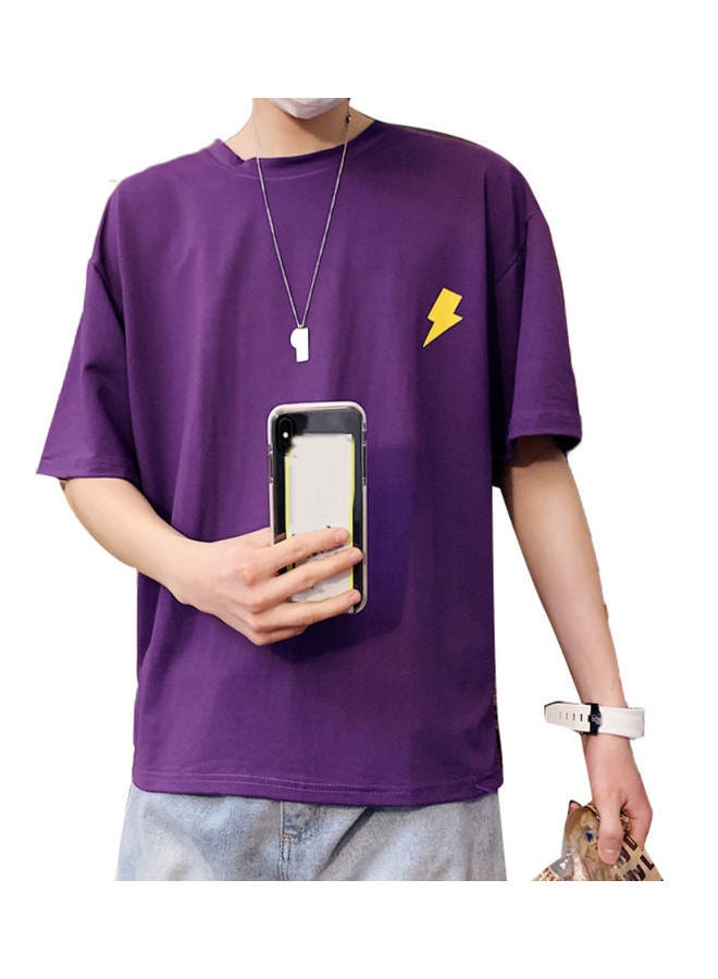 NIBEMINENT Breathable Loose T-Shirt Purple