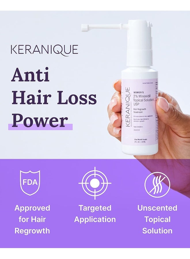 Keranique محلول كيرانيك 2% مينوكسيديل الموضعي، علاج إعادة نمو الشعر، USP - Image 2