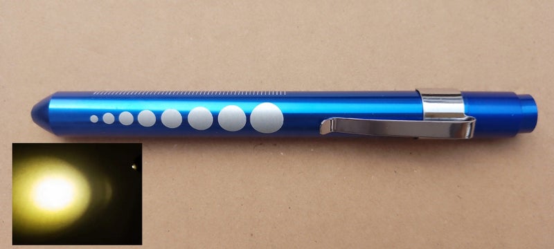 LED Diagnostic Penlight Pupil Oral Exam Clip Torch Yellow-white light - Image 2