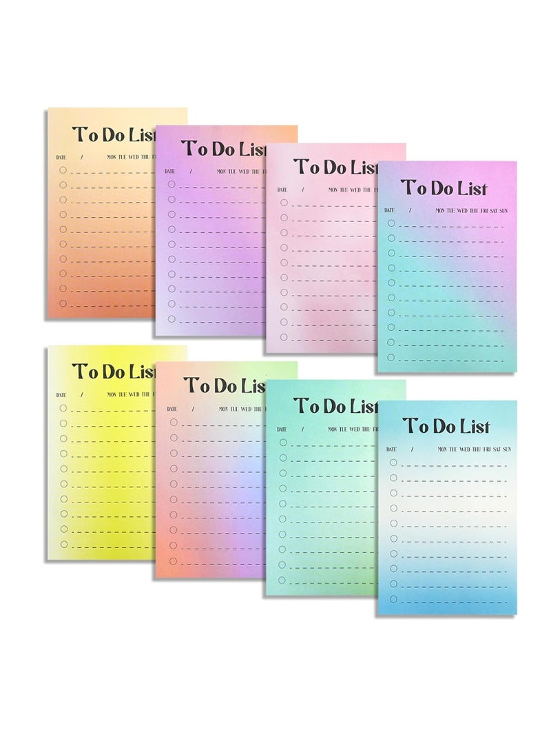 SYOSI 8 Packs To Do List Pad, 4 x 6 Inches Daily Planner Notepad, Tear-Off Sticky Notes, Self-Stick Colorful Notepads with Lines for School, Office, Meeting, Home, Reminder Stationery Supplies - Image 1