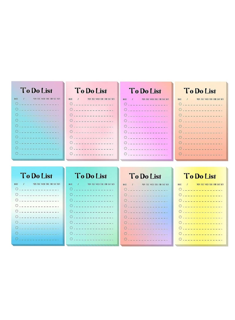 SYOSI 8 Packs To Do List Pad, 4 x 6 Inches Daily Planner Notepad, Tear-Off Sticky Notes, Self-Stick Colorful Notepads with Lines for School, Office, Meeting, Home, Reminder Stationery Supplies - Image 2