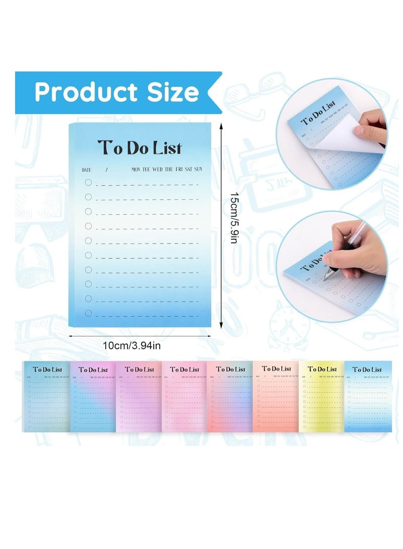 SYOSI 8 Packs To Do List Pad, 4 x 6 Inches Daily Planner Notepad, Tear-Off Sticky Notes, Self-Stick Colorful Notepads with Lines for School, Office, Meeting, Home, Reminder Stationery Supplies - Image 5