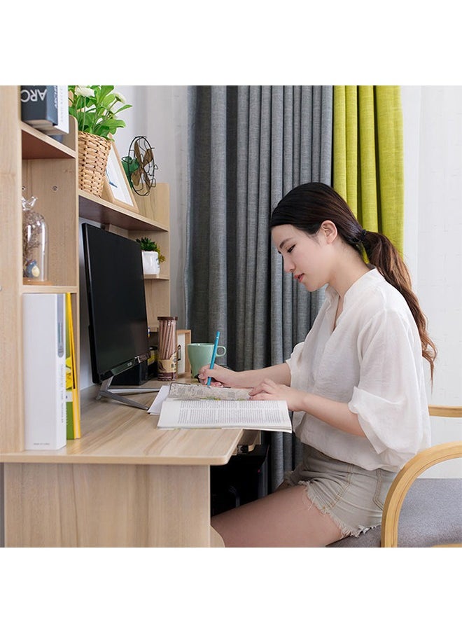 Computer Desk 43.3" Large Home Office Desk Computer Table, Modern Study Table Writing Desk Workstation Laptop Table with Bookshelf and Tower Shelf for Home Office