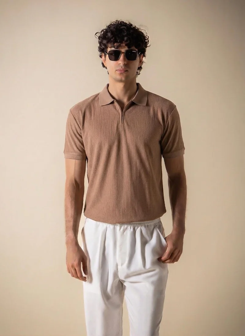 SHAPES SLIM POLO SHIRT WITH ZIP