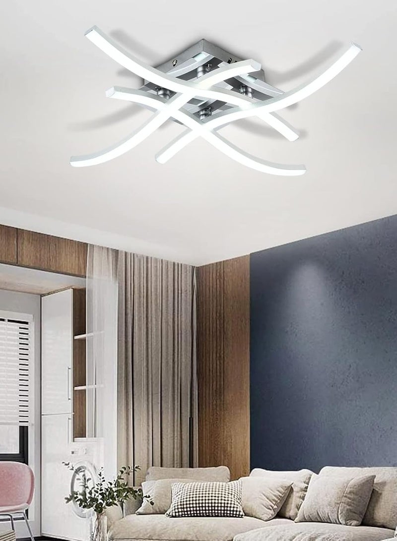 Comely LED Ceiling Light, Cool White, 4 Built-in LED Boards, Modern Curved Ceiling Light for Living Room, Bedroom - Image 1