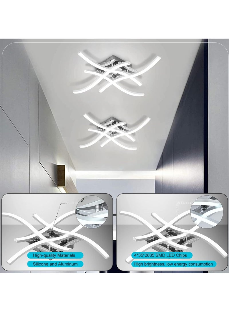 Comely LED Ceiling Light, Cool White, 4 Built-in LED Boards, Modern Curved Ceiling Light for Living Room, Bedroom - Image 5