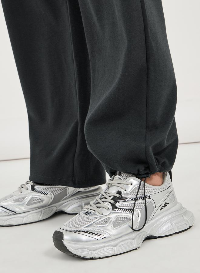 Styli Solid Wide Leg Joggers With Elasticated Waistband - Image 4