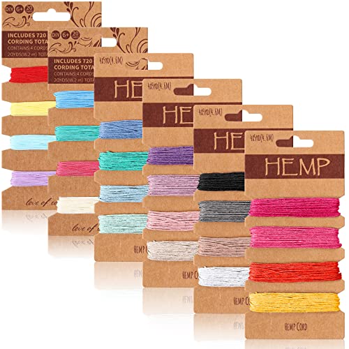 Shappy 24 Colors Thread Cord for Jewelry Making MultiColor Flax String Cord Natural Twine Cord Rope String for Handmade Bracelets Keychains Craft Making Accessories 120 Yards in Total - Image 1
