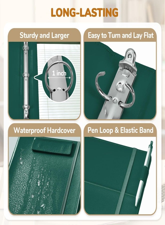 JoyCat 3 Ring Binder Clipboard with Storage,12.4"x10.2"Magnetic Clipboard Folder with 5 Expandable Folders,Refillable Lined Notepad (11" x 8.5"),Ideal for School Office Nursing(Dark Green) - Image 5