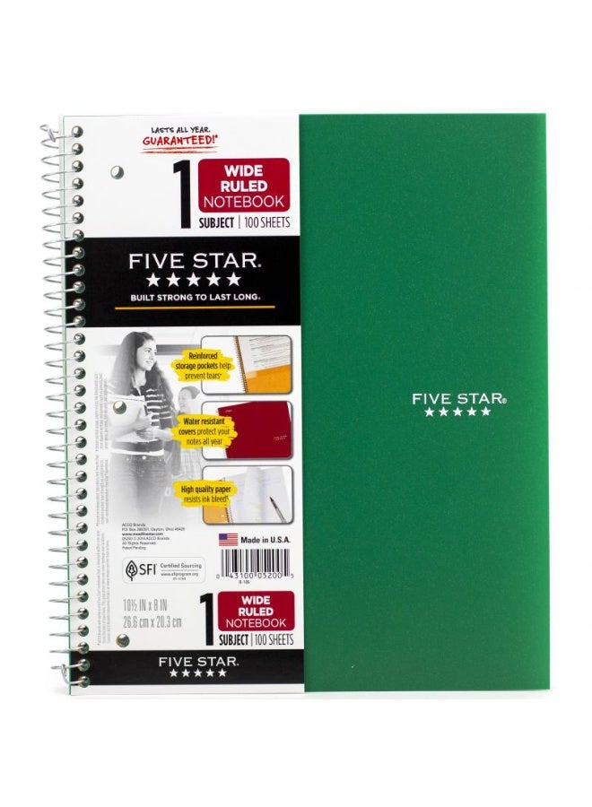 Five Star Notebook Water-resistant Cover with Spiral Lock