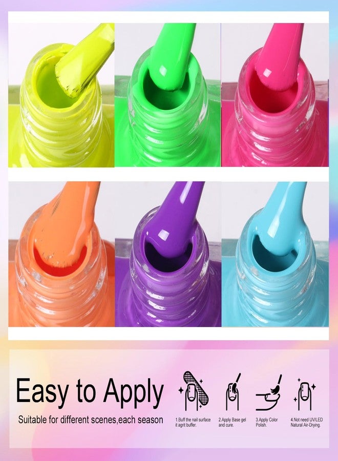 DouborQ 6 Colors Neon Bright Colors Nail Polish Set Finger Nail Polish Bulk Manicure Nail Art Home Salon Long-lasting Sequins Nail Art Varnish for Halloween (25-30) - Image 4