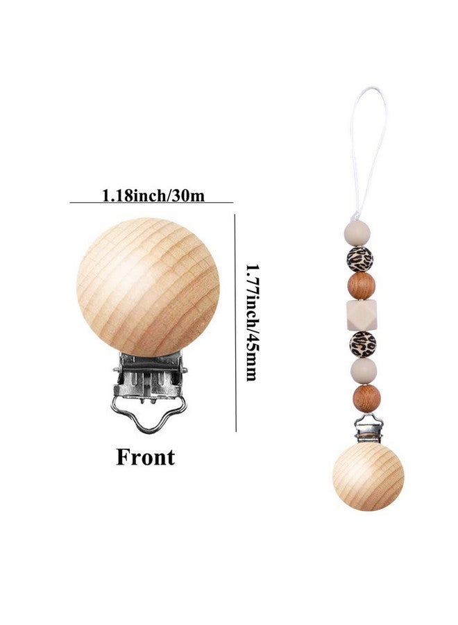 Greneric 24 Pieces Natural Beech Wood Pacifier Clips Teething Grasping Toy Suspender Clips Charm DIY Pacifier Clips Holder Accessories - Image 2