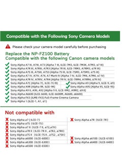 NP-FZ100 Dummy Battery Kit Power Supply AC Adapter Kit for Sony Alpha A6600, FX3, A7 III, A7R3, A7R IV, A7S III, A9, A9R, A9S, A7C, A1 Cameras, Replaces BC-QZ1 Battery - pzsku/Z84DA896F3F795CCAF374Z/45/_/1739912753/43548d1b-32f3-4b6e-afe4-0d0945b5018b