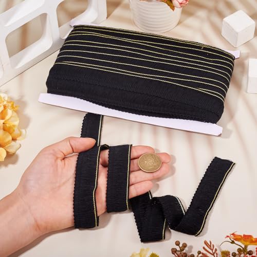 Craftdady 27 Yards 25mm Polyester Fringe Trim 1 Inch Fabric Lace Trim Tassel Black for Sewing Craft Dress Clothing Decoration - Image 3