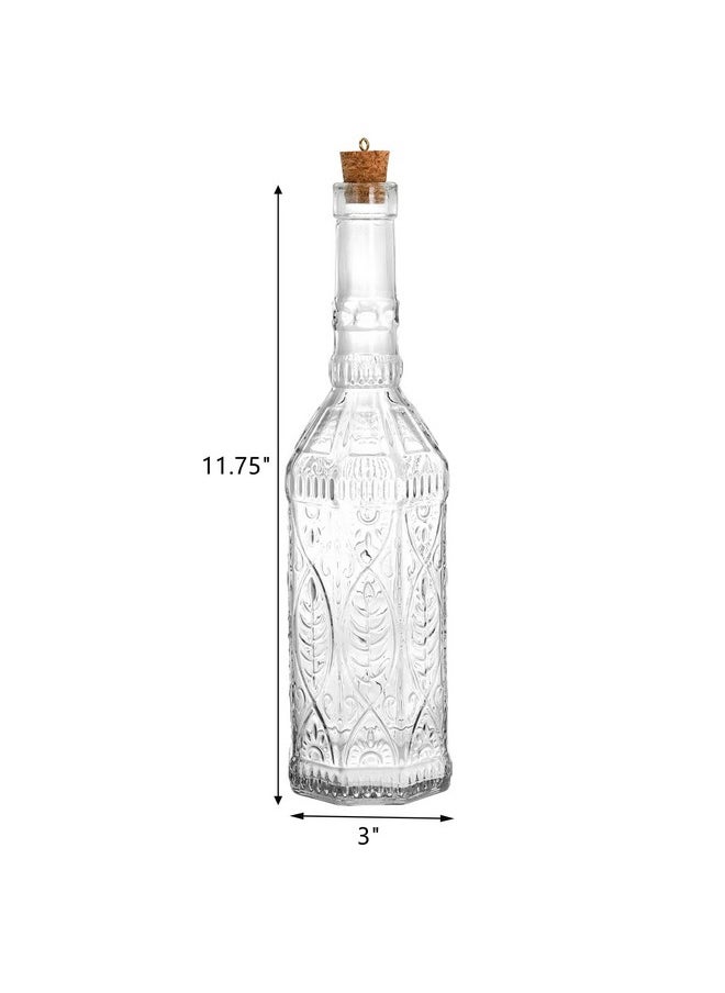 Frcctre Frcctre 2 Pack Vintage Glass Bottles with Cork, 24 Oz Decorative Glass Bottles, Large Wine Oil Vineger Bottles, Decorative Glass Vases Apothecary Glass Bottles Flower Glass Bud Vases  - Image 2