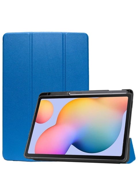 Samsung Galaxy Tab S6 Lite 10.4 2020 حافظة، حافظة فائقة الرقة مع حامل للقلم من جلد PU وظيفة الوقوف، متوافقة النوم والاستيقاظ SM-P610/P615