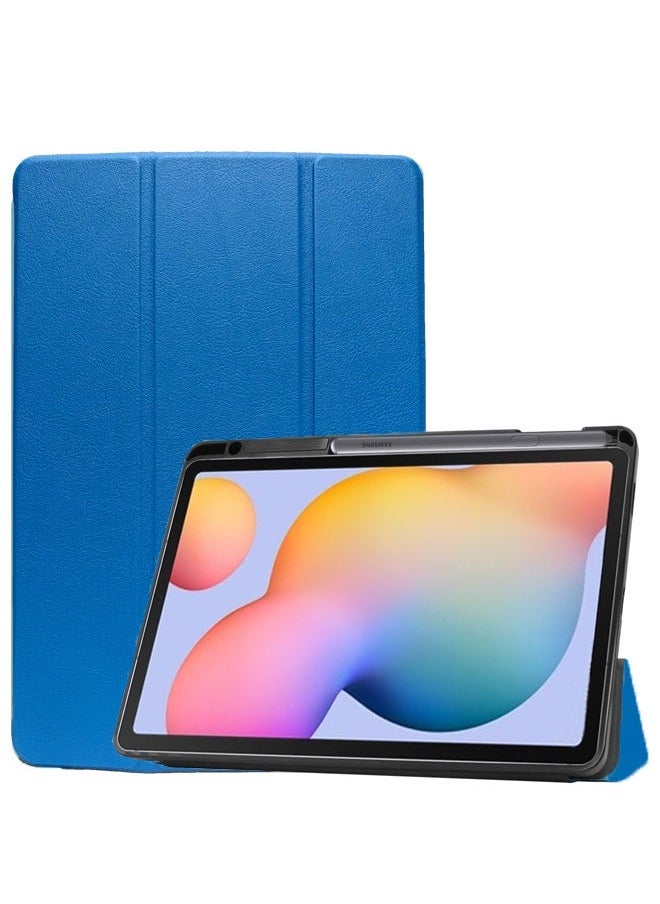 Samsung Galaxy Tab S6 Lite 10.4 2020 حافظة، حافظة فائقة الرقة مع حامل للقلم من جلد PU وظيفة الوقوف، متوافقة النوم والاستيقاظ SM-P610/P615