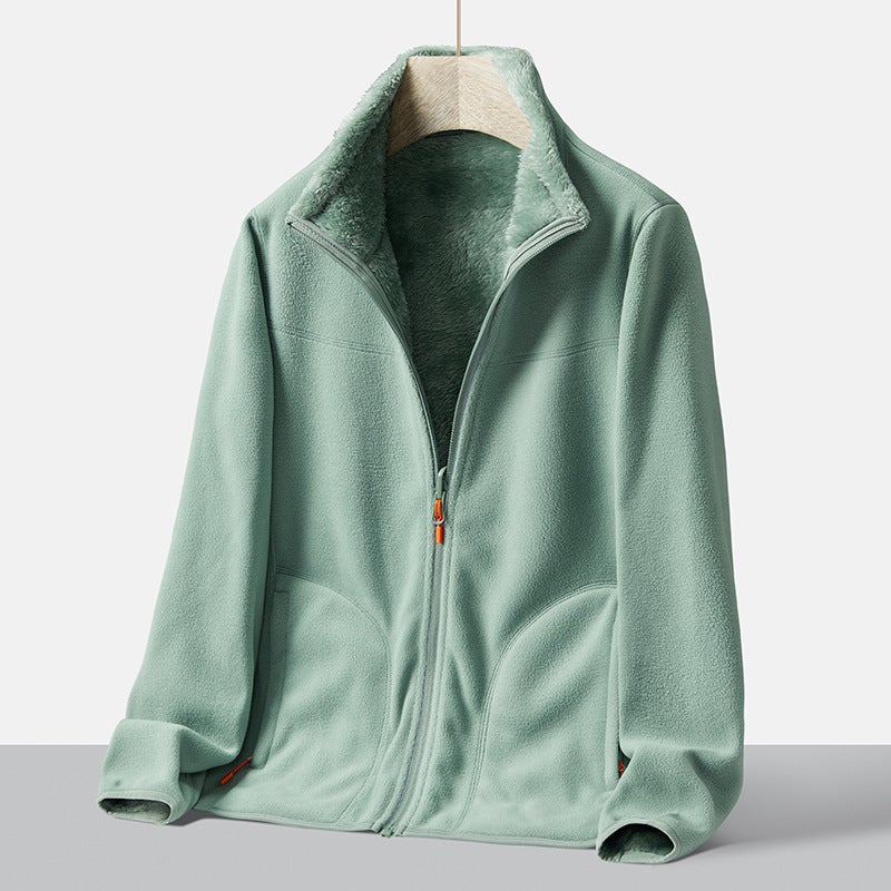 Double-Sided Fleece Jacket Women'S Outdoor Two-Sided Fleece Warm Thickened Fleece Jacket Men'S Lamb Fleece Jacket - Image 1