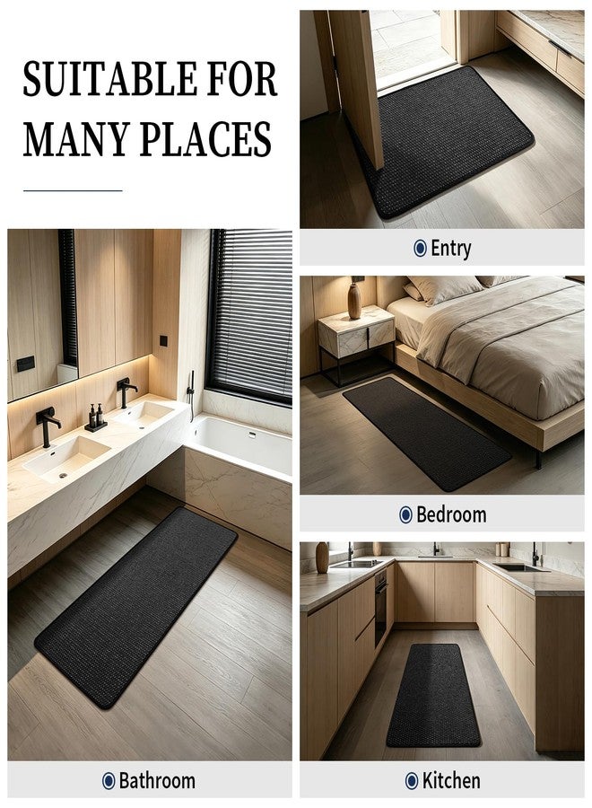 YIHOUSE طقم سجاد حمام من قطعتين من YIHOUSE، سجاد حمام ناعم ذو وبر منخفض، سجاد حمام رقيق مانع للانزلاق وسريع الجفاف، سجاد حمام صغير فائق الامتصاص وقابل للغسل، رمادي داكن (17 بوصة × 24 بوصة + 17 بوصة × 32 بوصة). - Image 3