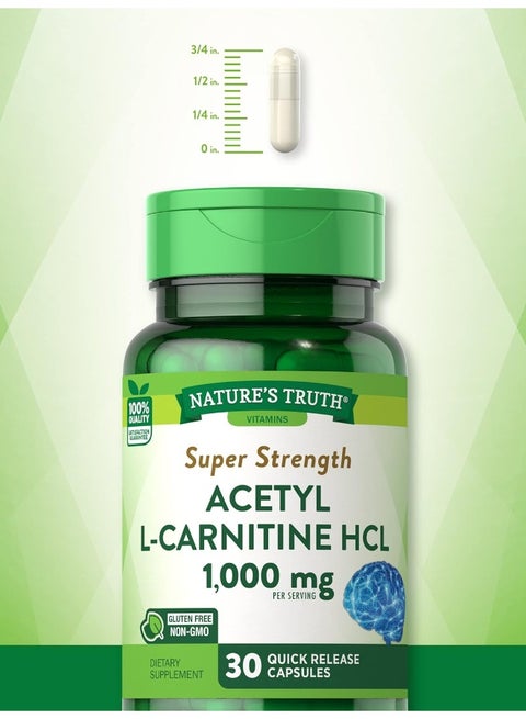 nature's truth l-carnitine Nature's Truth Super Strength Acetyl L-Carnitine Hcl 1000 mg Capsules, 30  Count | Best Price KSA