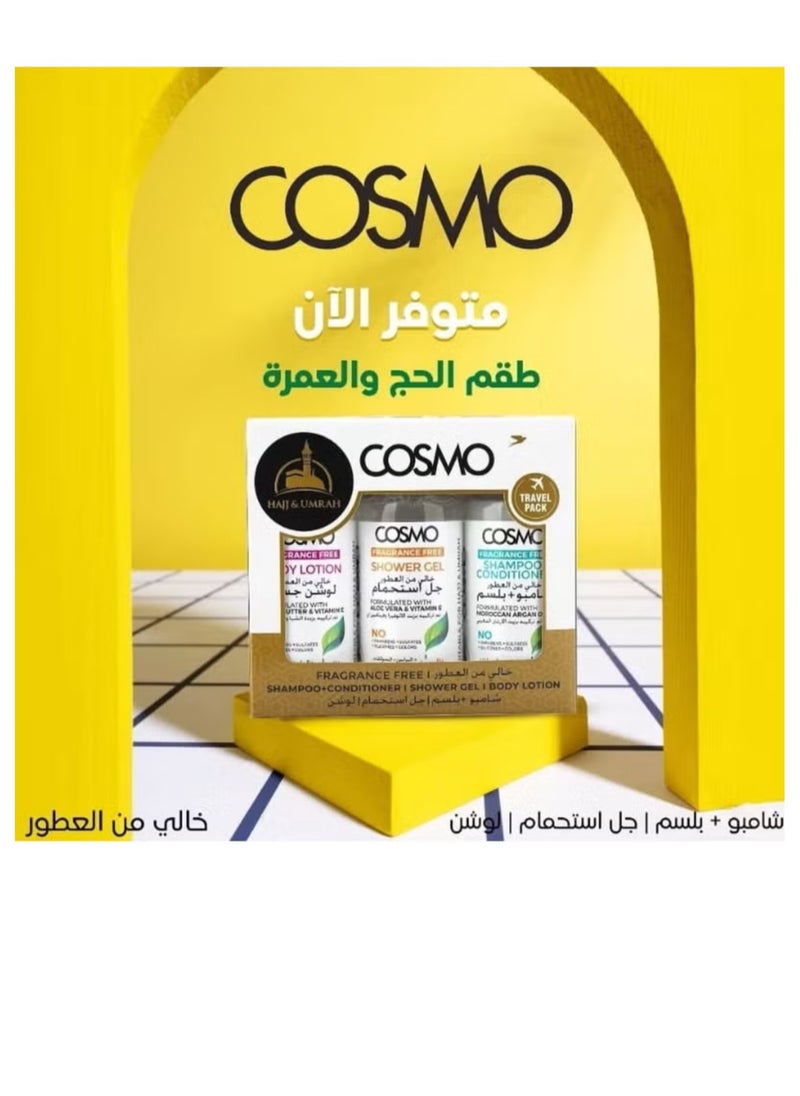COSMO Hajj And Umrah Set Shampoo+conditioner, Shower Gel, Body lotion 