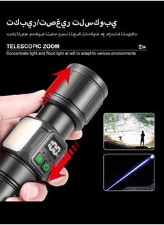 DPTER Flashlight for Camping | 9 Modes High Lumens Waterproof and Shockproof Torch Light | 1500 Meters Zoomable 30W LED Camping Accessory | 5000mAh Rechargeable Battery for Up to 10-Hour Usage | Magnetic Base with COB Side Light for Multiple Use Cases  - Image 4