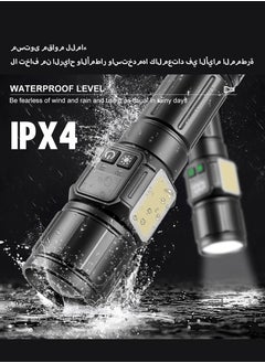 DPTER Flashlight for Camping | 9 Modes High Lumens Waterproof and Shockproof Torch Light | 1500 Meters Zoomable 30W LED Camping Accessory | 5000mAh Rechargeable Battery for Up to 10-Hour Usage | Magnetic Base with COB Side Light for Multiple Use Cases  - Image 5