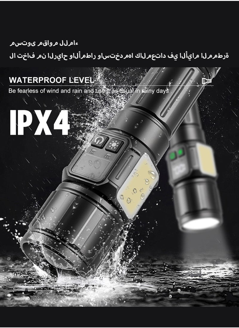 DPTER - Flashlight for Camping | 9 Modes High Lumens Waterproof and Shockproof Torch Light | 1500 Meters Zoomable 30W LED Camping Accessory | 5000mAh Rechargeable Battery for Up to 10-Hour Usage | Magnetic Base with COB Side Light for Multiple Use Cases - Image 1
