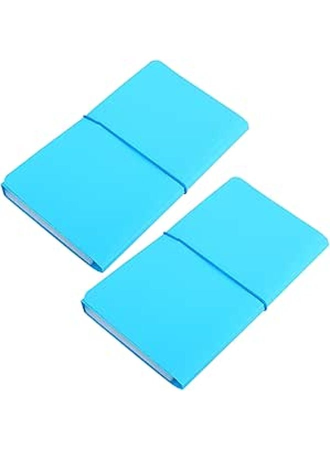 B5 Expanding File Folder Organizer 13 Compartments Portable For Receipts Tickets Light Blue - Image 1