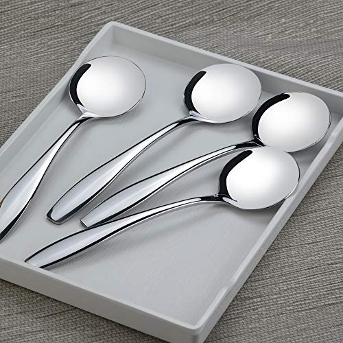 Ggbin 7.3 Inch Stainless Steel Round Soup Spoon, 12 Pieces - Image 4