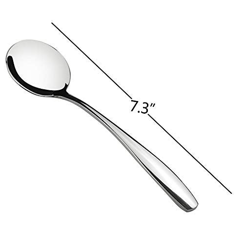 Ggbin 7.3 Inch Stainless Steel Round Soup Spoon, 12 Pieces - Image 3