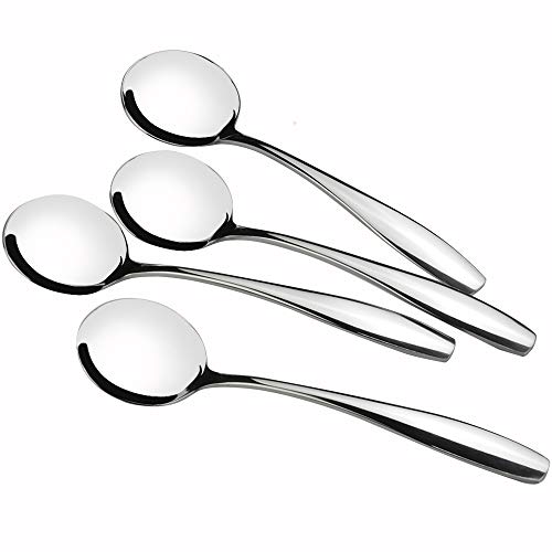 Ggbin 7.3 Inch Stainless Steel Round Soup Spoon, 12 Pieces - Image 1
