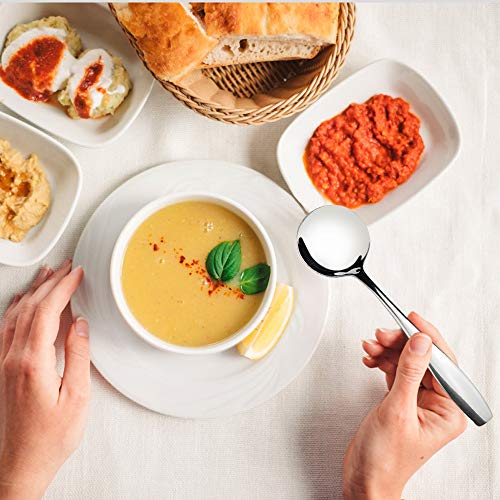 Ggbin 7.3 Inch Stainless Steel Round Soup Spoon, 12 Pieces - Image 5