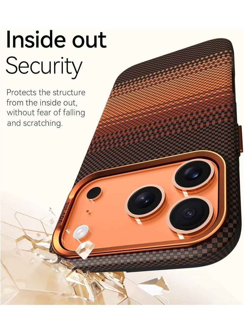 Adando Ultra-Slim Magnetic Case for iPhone 17 Pro Max, Business Men Slim Magnetic Anti Fall Cover Compatible with MagSafe, Aramid Fiber Textures Design Thin & Light Cover with a Caseless Feel (Brown) - Image 5