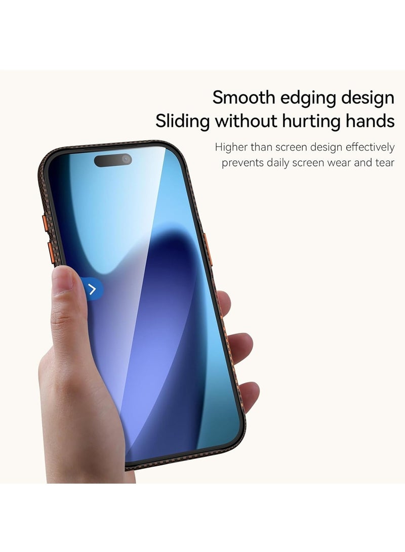 Adando Ultra-Slim Magnetic Case for iPhone 17 Pro Max, Business Men Slim Magnetic Anti Fall Cover Compatible with MagSafe, Aramid Fiber Textures Design Thin & Light Cover with a Caseless Feel (Brown) - Image 3