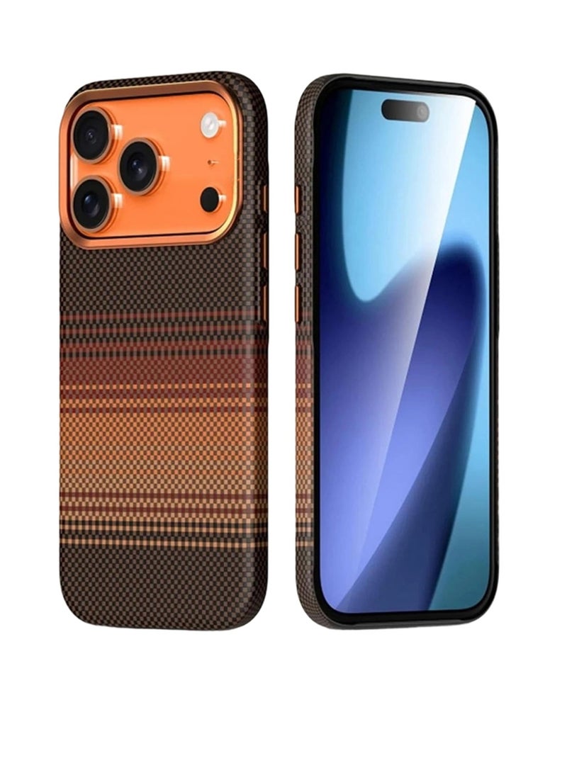 Adando Ultra-Slim Magnetic Case for iPhone 17 Pro Max, Business Men Slim Magnetic Anti Fall Cover Compatible with MagSafe, Aramid Fiber Textures Design Thin & Light Cover with a Caseless Feel (Brown) - Image 1