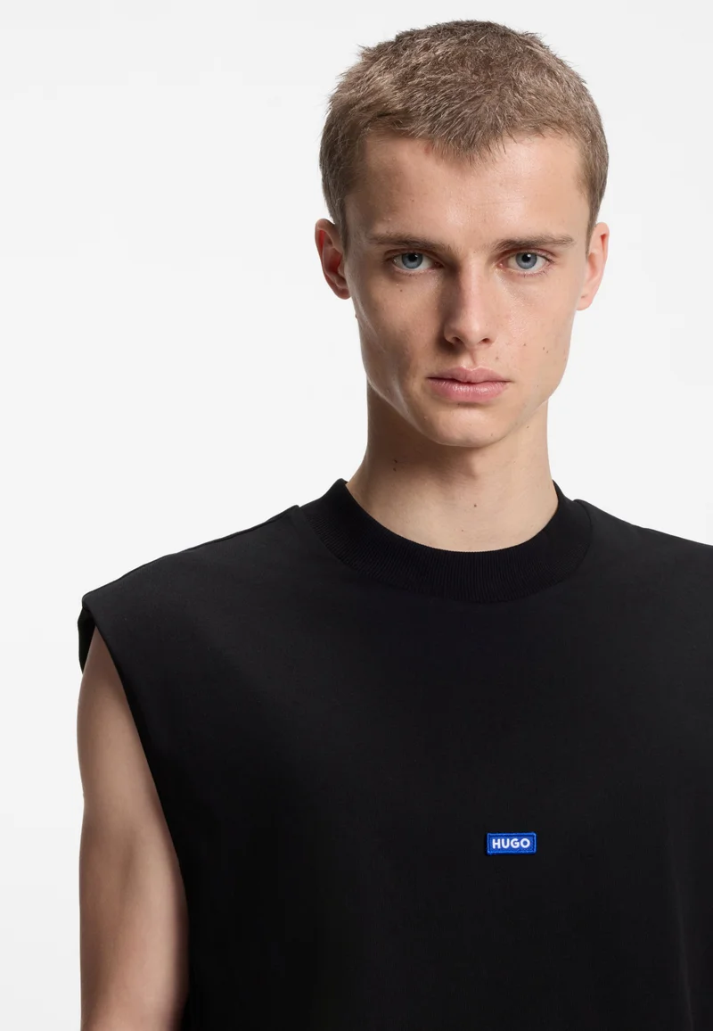 HUGO  Sleeveless T-shirt in cotton jersey with logo patch for Men | Best Price UAE