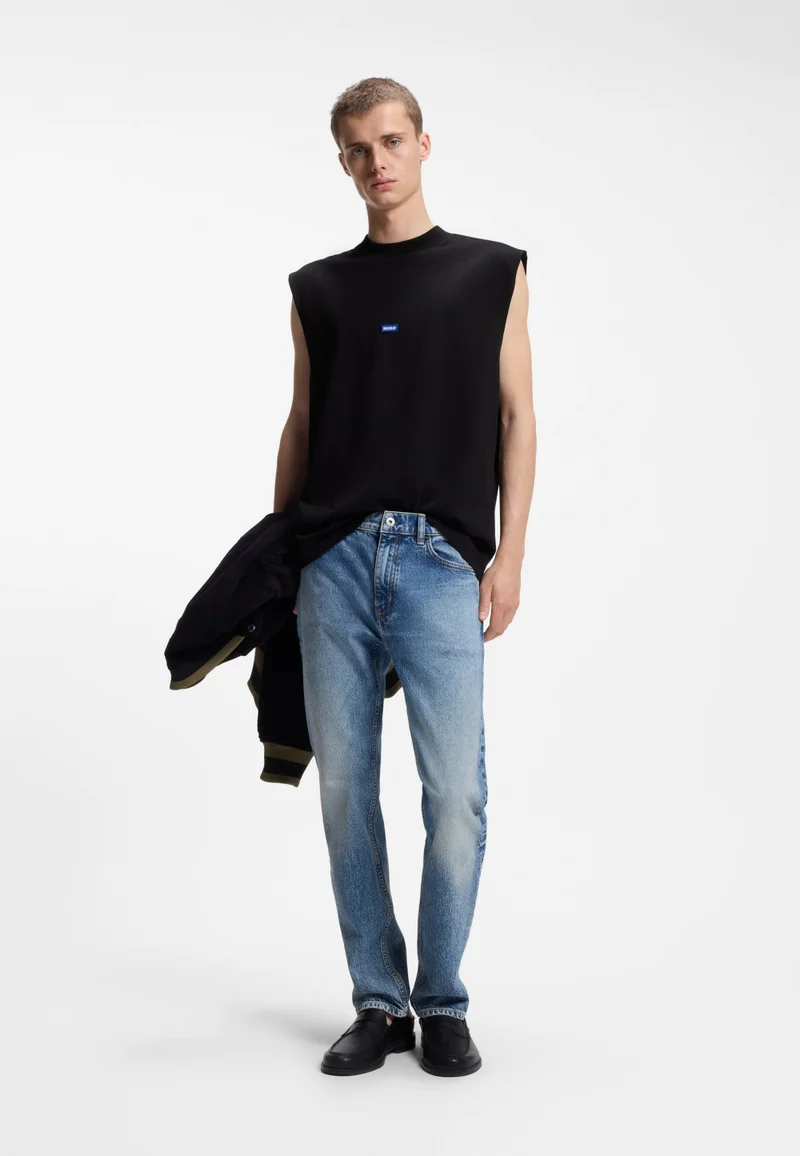 HUGO  Sleeveless T-shirt in cotton jersey with logo patch for Men | Best Price UAE