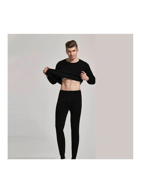 Winter thermal underwear to keep warm-black