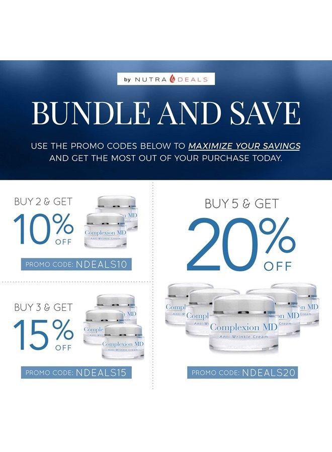 complexion md Advanced Anti-Wrinkle Cream – Clinically Tested Multi-Peptide with Hyaluronic Acid – Face Moisturizer for Skin care – Hypoallergenic for All Skin Types – 1 Ounce - Image 5