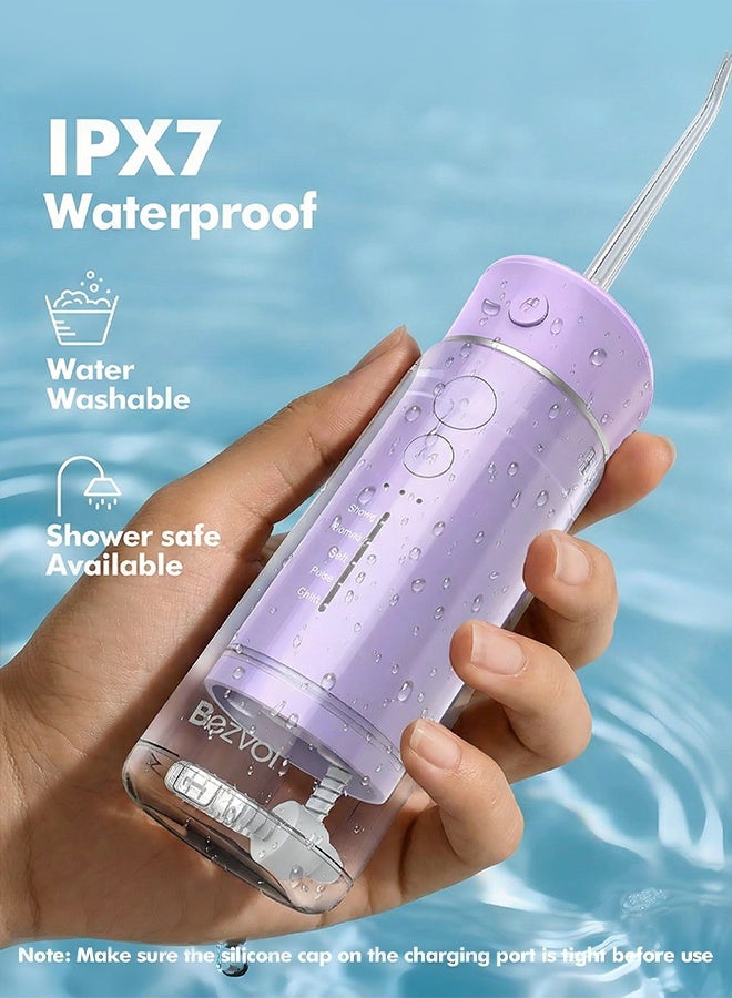 Bezvoi Water Flosser Mini Cordless Portable: 5 Modes Water Dental Floss with Telescopic Water Tank, 6 Tips, IPX7 Waterproof Oral Irrigator for Teeth Cleaning Gums,Orthodontic,Braces Dental Care - Image 3