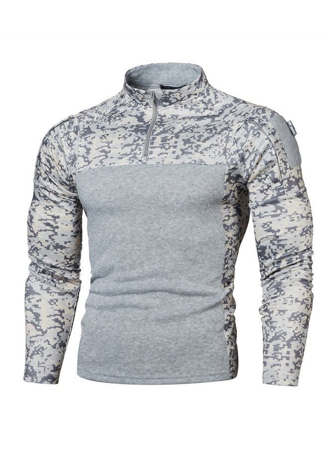 KUYING Outdoor Fitness Camouflage Jogging Men's Long Sleeved Sweatshirt  - Image 1