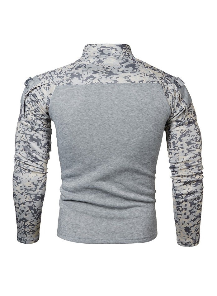 KUYING Outdoor Fitness Camouflage Jogging Men's Long Sleeved Sweatshirt  - Image 3