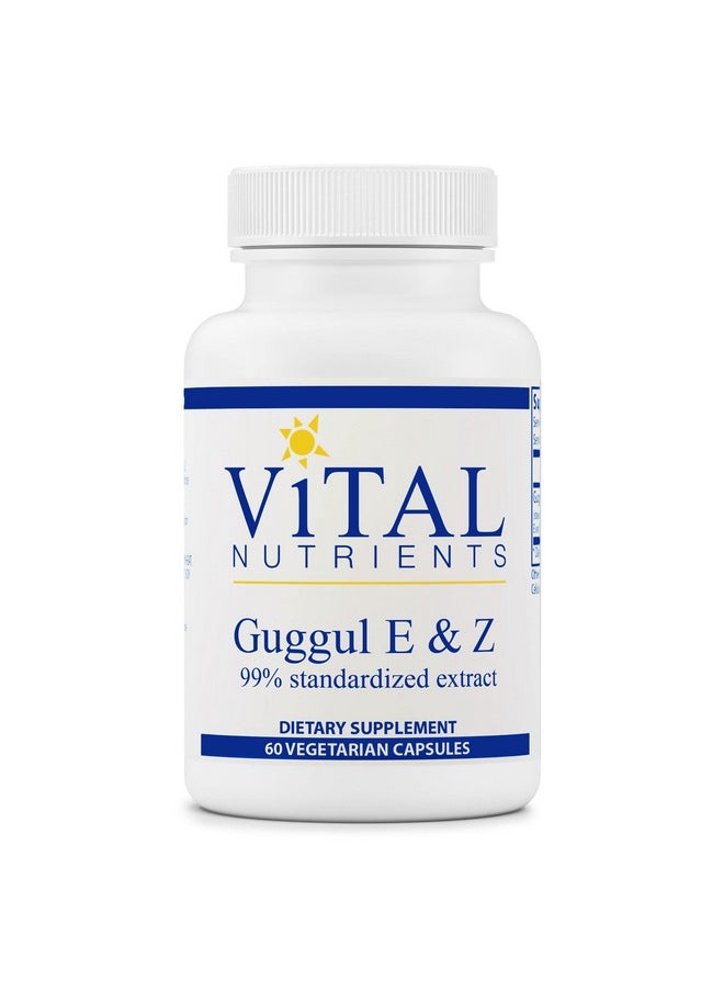 Vital Nutrients - Guggul E And Z 99% Cholesterol Level Support 60 Vegetarian Capsules Per Bottle - Image 1